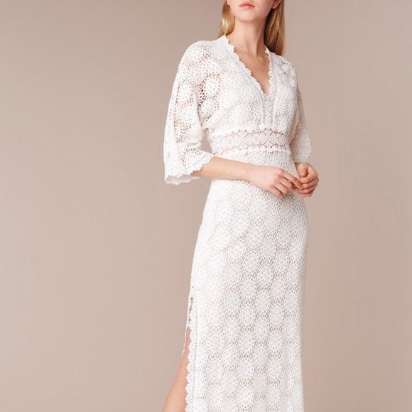 ba&sh Lorr V-Neck Crochet Lace Maxi Dress - Picture 3 of 12